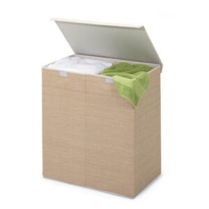 Natural Resin Large Dual Laundry Hamper with Lid