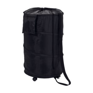 Black Pop-Up Laundry Hamper with Wheels