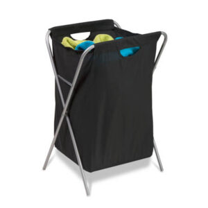 Black/Silver X-Frame Folding Hamper