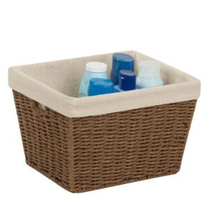 Brown Paper Rope Medium Storage Basket with Liner