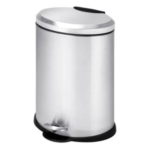 Silver Stainless Steel 12L Oval Step Trash Can